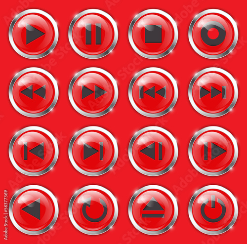 Vector: Multimedia buttons Multimedia buttons