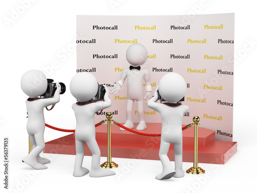Illustration: 3D white people. Celebrity in a photocall 3D white people. Celebrity in a photocall