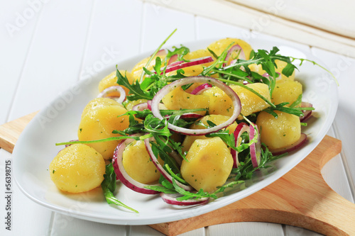 Photo: Potatoes with arugula and onion Potatoes with arugula and onion
