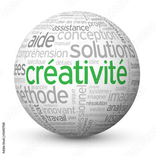 Illustration: Globe - Nuage de Tags "CREATIVITE" (idée innovation imagination) Globe - Nuage de Tags "CREATIVITE" (idée innovation imagination)