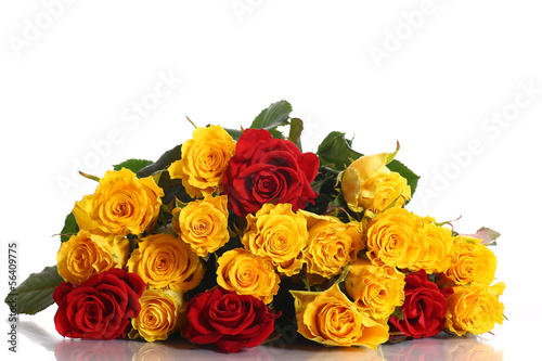 Photo: yellow and red roses yellow and red roses