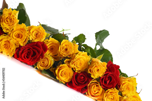 Photo: yellow and red roses yellow and red roses
