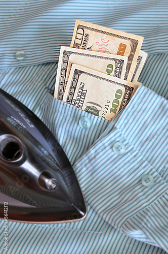 Photo: shirt money iron shirt money iron