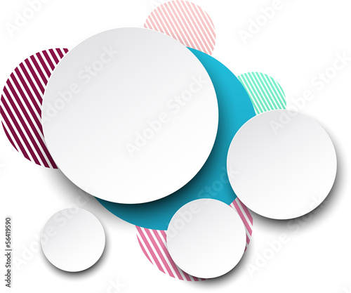Vector: Paper white round speech bubbles. Paper white round speech bubbles.