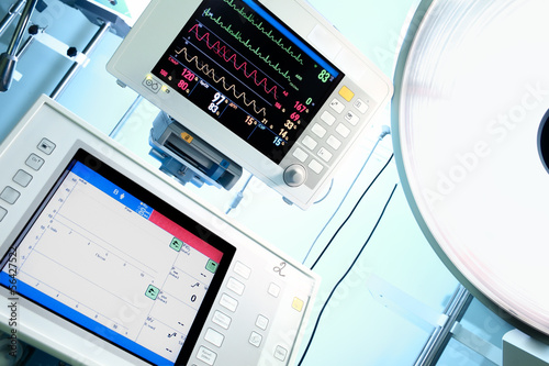 Photo: Medical Monitor and surgical lamp Medical Monitor and surgical lamp