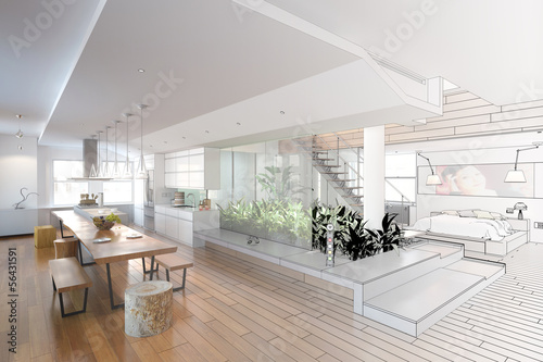 Illustration: Loft with Atrium (drawing) Loft with Atrium (drawing)