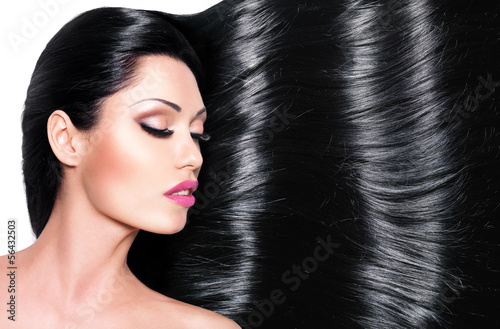 Photo: Beautiful woman with long black hair Beautiful woman with long black hair