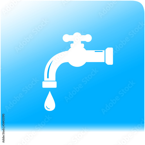 Vector: tap spigot on light and purity water background tap spigot on light and purity water background