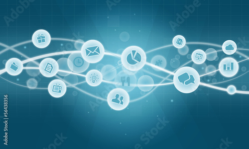 Illustration: social wave Background social wave Background
