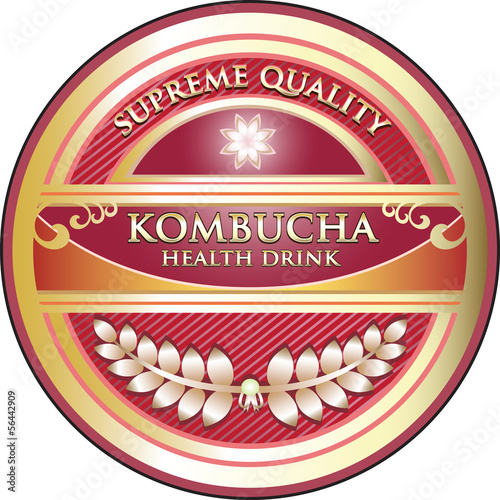 Illustration: Kombucha Health Drink Label Kombucha Health Drink Label