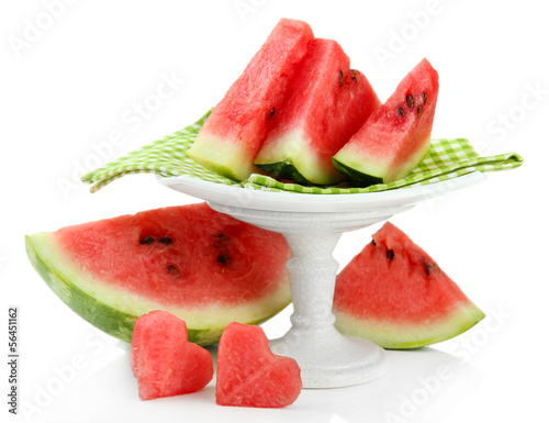 Photo: Fresh watermelon isolated on white Fresh watermelon isolated on white