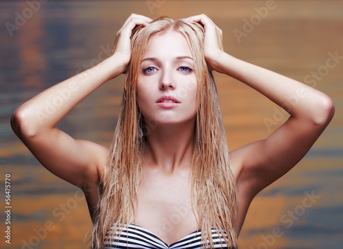 Photo: beautiful blonde in sea beautiful blonde in sea