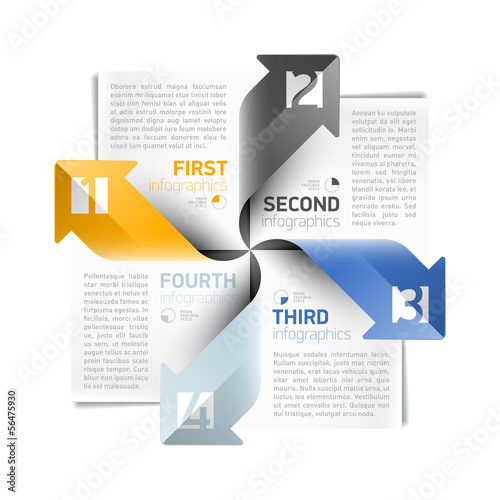 Vector: Arrows infographics design template Arrows infographics design template