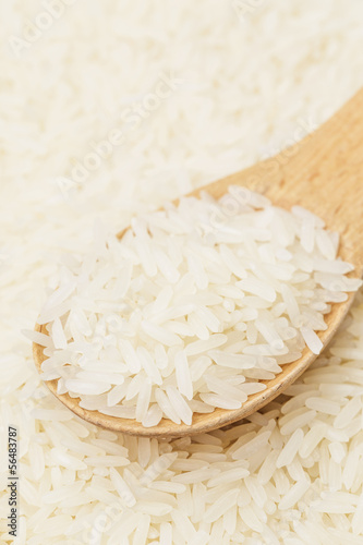 Photo: White rice on teaspoon White rice on teaspoon