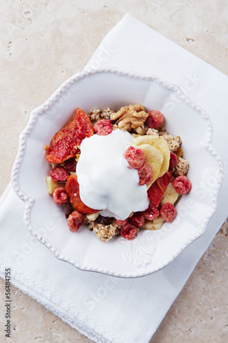 Photo: Granola with dried fruits and yogurt Granola with dried fruits and yogurt