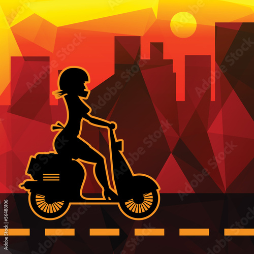 Vector: Scooter Girl silhouette, vector illustration Scooter Girl silhouette, vector illustration
