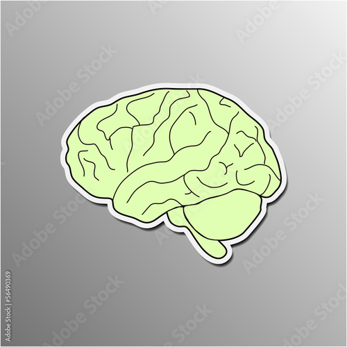 Vector: Brain IQ Sticker Icon Web Banner Brain IQ Sticker Icon Web Banner