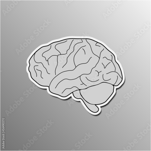 Vector: Brain IQ Sticker Icon Web Banner Brain IQ Sticker Icon Web Banner