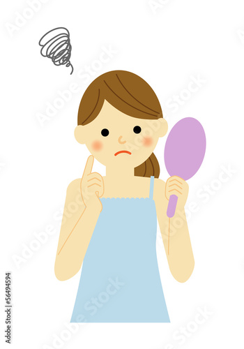 Illustration: 女性 肌の悩み / skin-care 女性 肌の悩み / skin-care