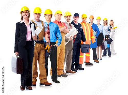 Photo: Construction workers group. Construction workers group.