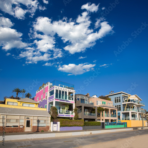 Photo: Santa Monica California beach colorful houses Santa Monica California beach colorful houses