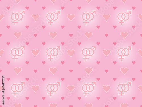 Vector: seamless pattern with valentines and gender symbols seamless pattern with valentines and gender symbols