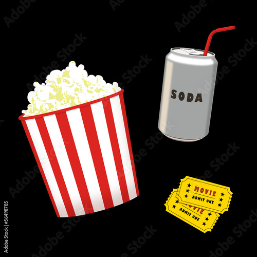 Illustration: Popcorn and Soda Popcorn and Soda