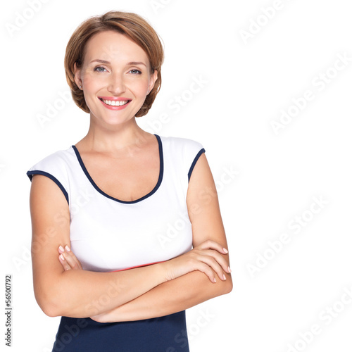 Photo: Portrait of a beautiful young adult white happy woman Portrait of a beautiful young adult white happy woman