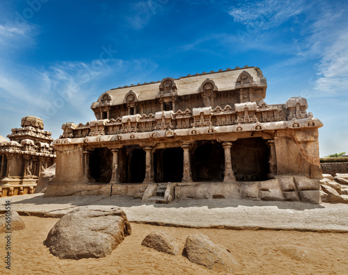Photo: Five Rathas. Mahabalipuram, Tamil Nadu, South India Five Rathas. Mahabalipuram, Tamil Nadu, South India