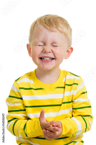 Photo: expressive child boy isolated on white expressive child boy isolated on white