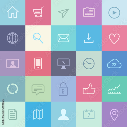 Vector: Flat application icons set Flat application icons set