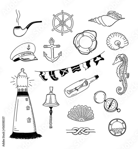 Vector: Sea vector doodle collection Sea vector doodle collection