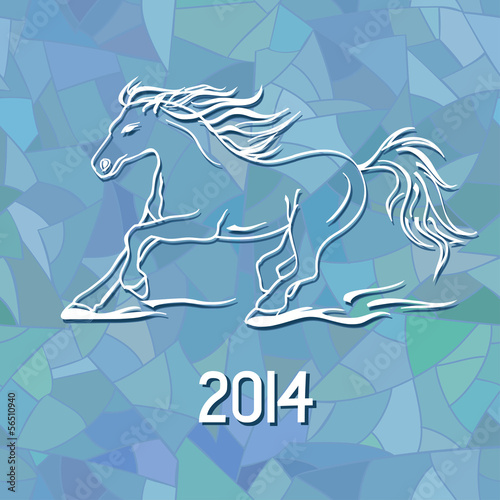 Vector: Illustration with New Year 2014 symbol of horse Illustration with New Year 2014 symbol of horse