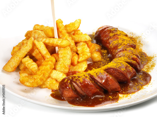 Photo: Currywurst mit Pommes Frites Currywurst mit Pommes Frites