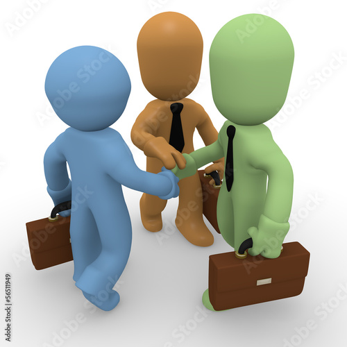 Illustration: Strong together, hand shake Strong together, hand shake