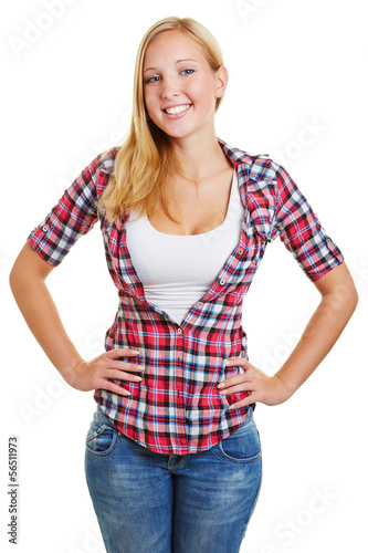 Photo: Attraktive blonde Frau lächelt Attraktive blonde Frau lächelt