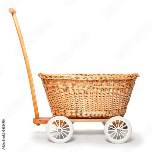 Photo: Rustic baby pram from czech countryside. Rustic baby pram from czech countryside.