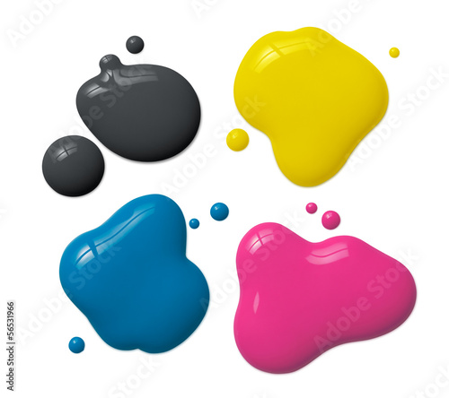 Illustration: splattered cmyk ink splattered cmyk ink