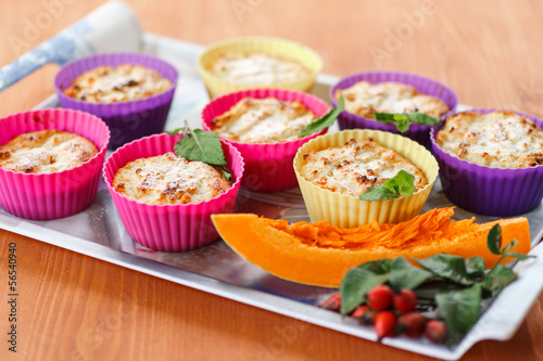 Photo: cheese muffins with pumpkin cheese muffins with pumpkin
