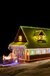 house in winter at Christmas time, Czech Republic house in winter at Christmas time, Czech Republic