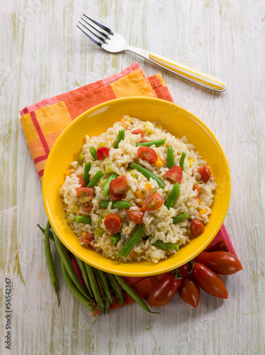 Photo: risotto with green beans and tomatoes risotto with green beans and tomatoes