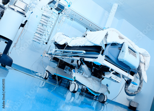 Photo: modern ICU with equipment and bed modern ICU with equipment and bed
