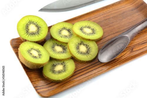Photo: kiwi slice on white kiwi slice on white