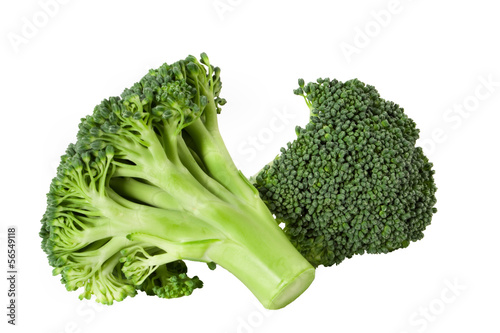 Photo: Nutritious broccoli sheaf isolated on white background Nutritious broccoli sheaf isolated on white background