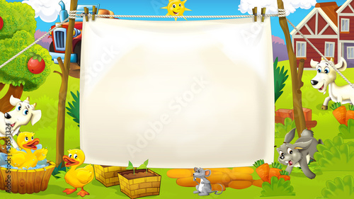 Illustration: On the farm - illustration for the children On the farm - illustration for the children