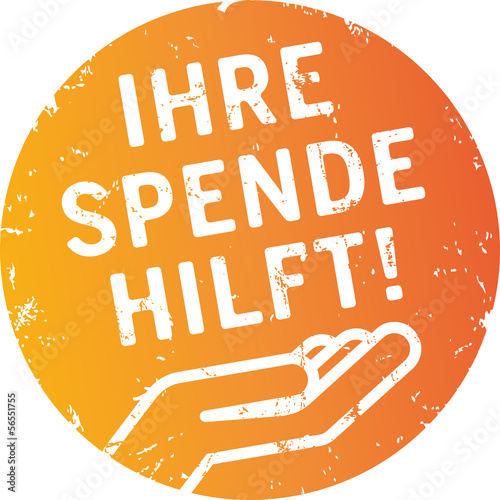 Vector: Button Ihre Spende hilft mit Hand Button Ihre Spende hilft mit Hand