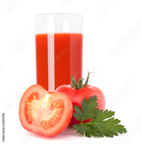 Photo: Tomato vegetable juice in glass Tomato vegetable juice in glass