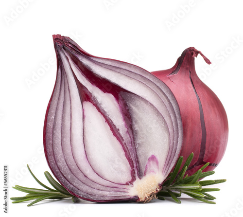 Photo: red onion and rosemary leaves red onion and rosemary leaves