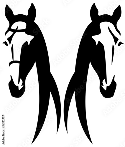 Vector: horse head abstract design - black and white vector horse head abstract design - black and white vector