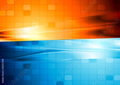 Vector: Blue and orange abstract tech design Blue and orange abstract tech design